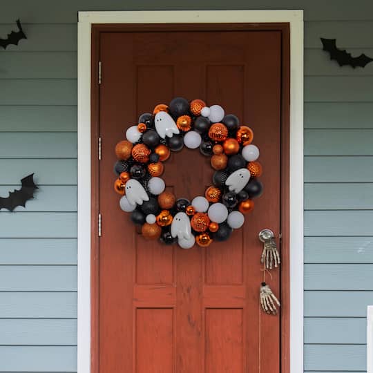 23.5" Ghost & Ball Ornament Wreath by Ashland®